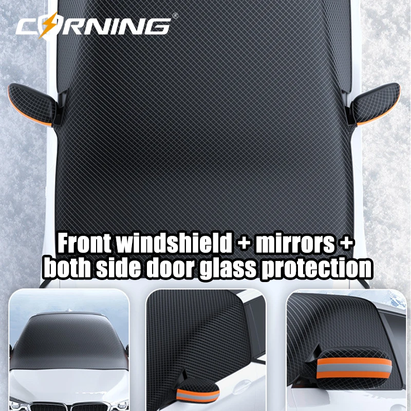 Universeller Magnetischer Auto-Windschutzscheiben-Sonnenschutz Sommer UV-Schutz Wärmeisolierung Abdeckung mit Reflektorstreifen für Limousine SUV – Detail 6