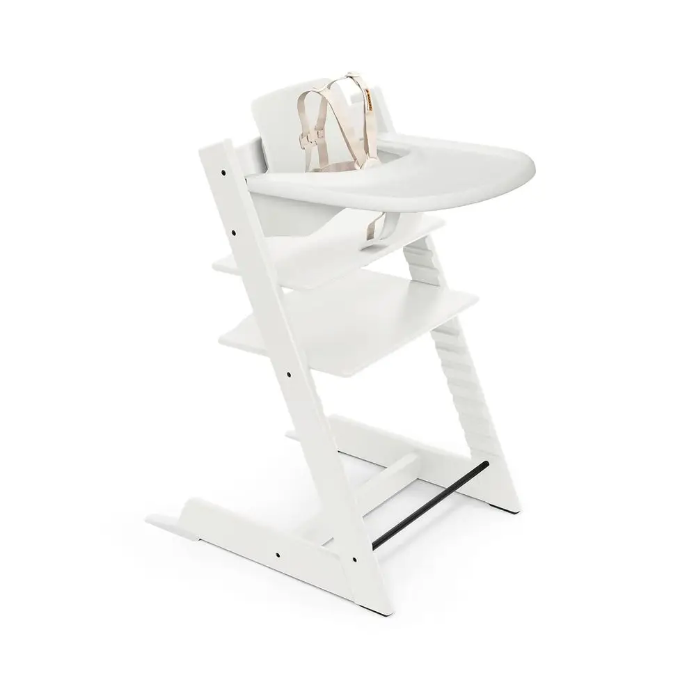 

Tripp TrappHigh Chair² White, White Tray Signature Edition Includes Chair + Tray+ Baby Set with Removable Harnor Children 6-36 M