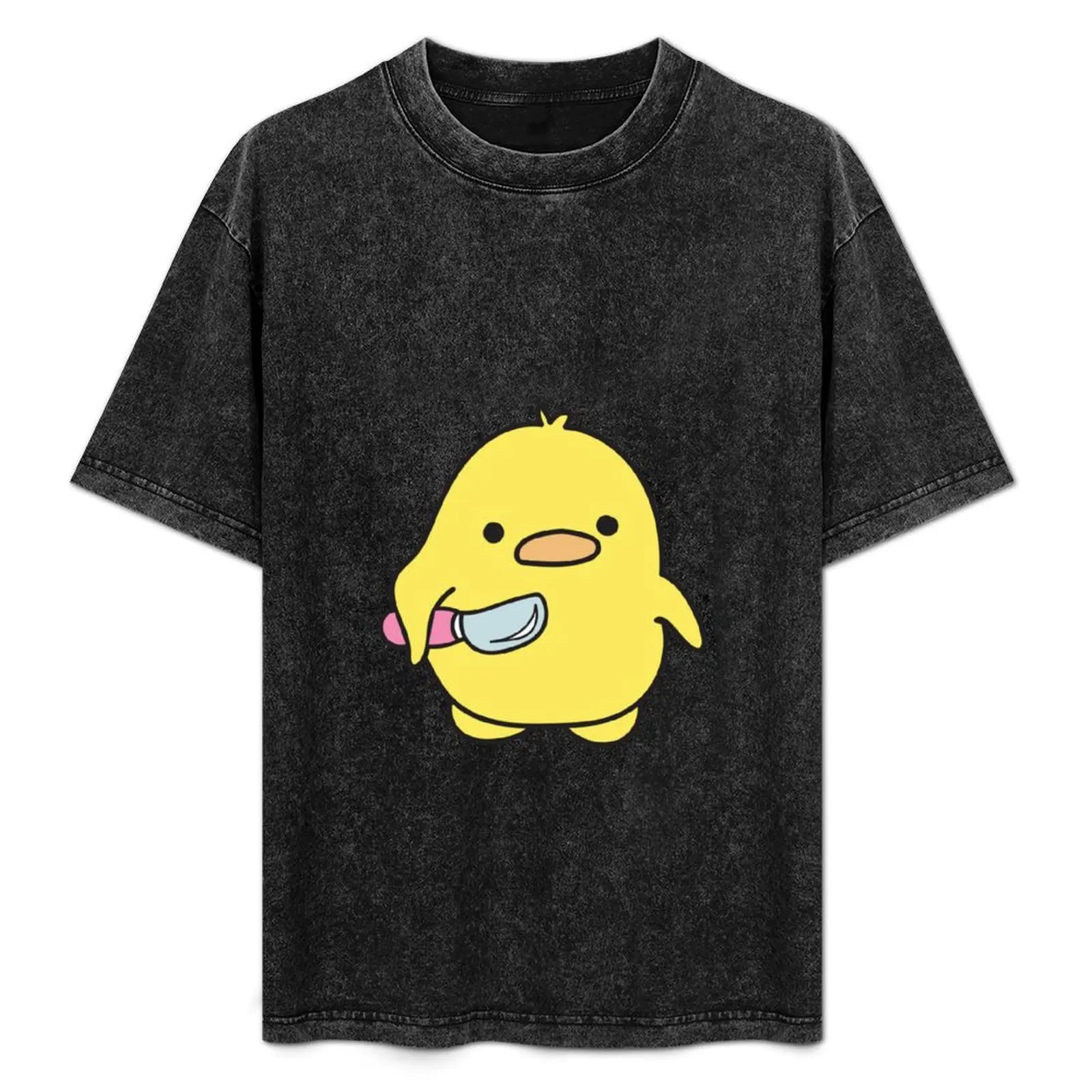 

Funny duck with a knife black background T-Shirt