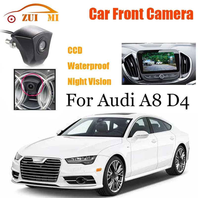 

Car Front View Parking CCD Night Vision LOGO Camera Wide Angle 170° Waterproof For Audi A8 D4 2010~2017 Shockproof Dedicated car
