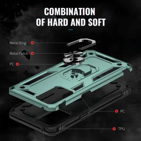Shockproof Magnetic Phone Case For Oppo Reno 4 4F 5 2Z 5F 5Z 6 Lite F17 F19 Pro Plus A15 S A9 2020 A95 5G Ring Holder Back Cover