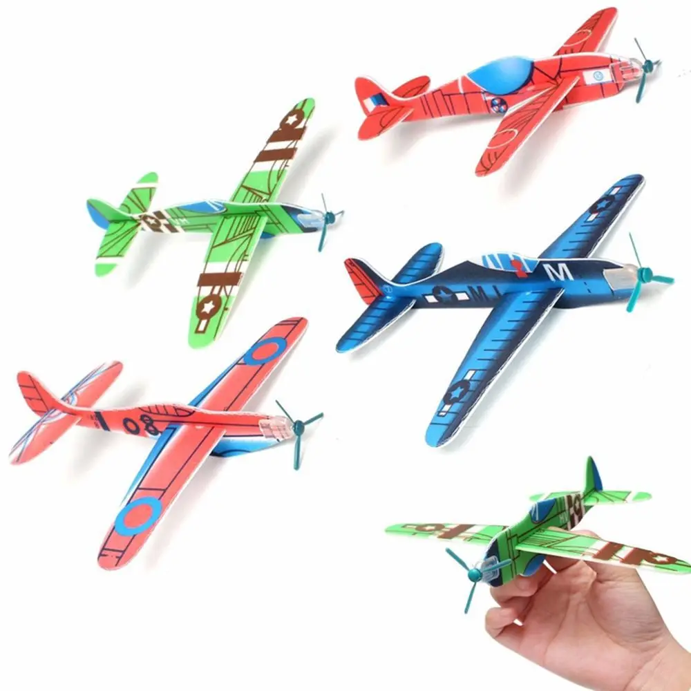 Juego de rellenos de bolsas para fiesta, juguete de avión planeador volador, modelo de avión de espuma, bricolaje, 10 piezas