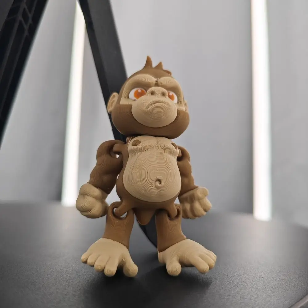 Simulasi Orangutan 3D Dicetak Monyet Sendi Hewan Poseable Sendi 3D Printing Multi-warna Monyet Fleksibel Diputar