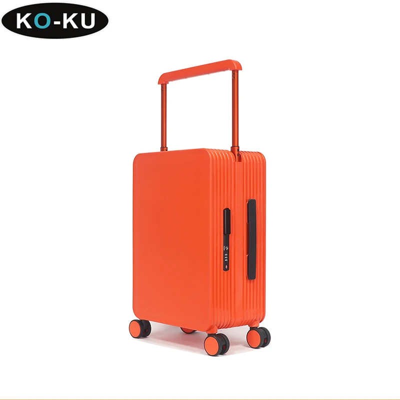 

KO-KU Wide Trolley Carry on Suitcase Aluminium Frame Silent Universal Wheel Luggage 24 inch Trolley Case 20 Inch Boarding Box