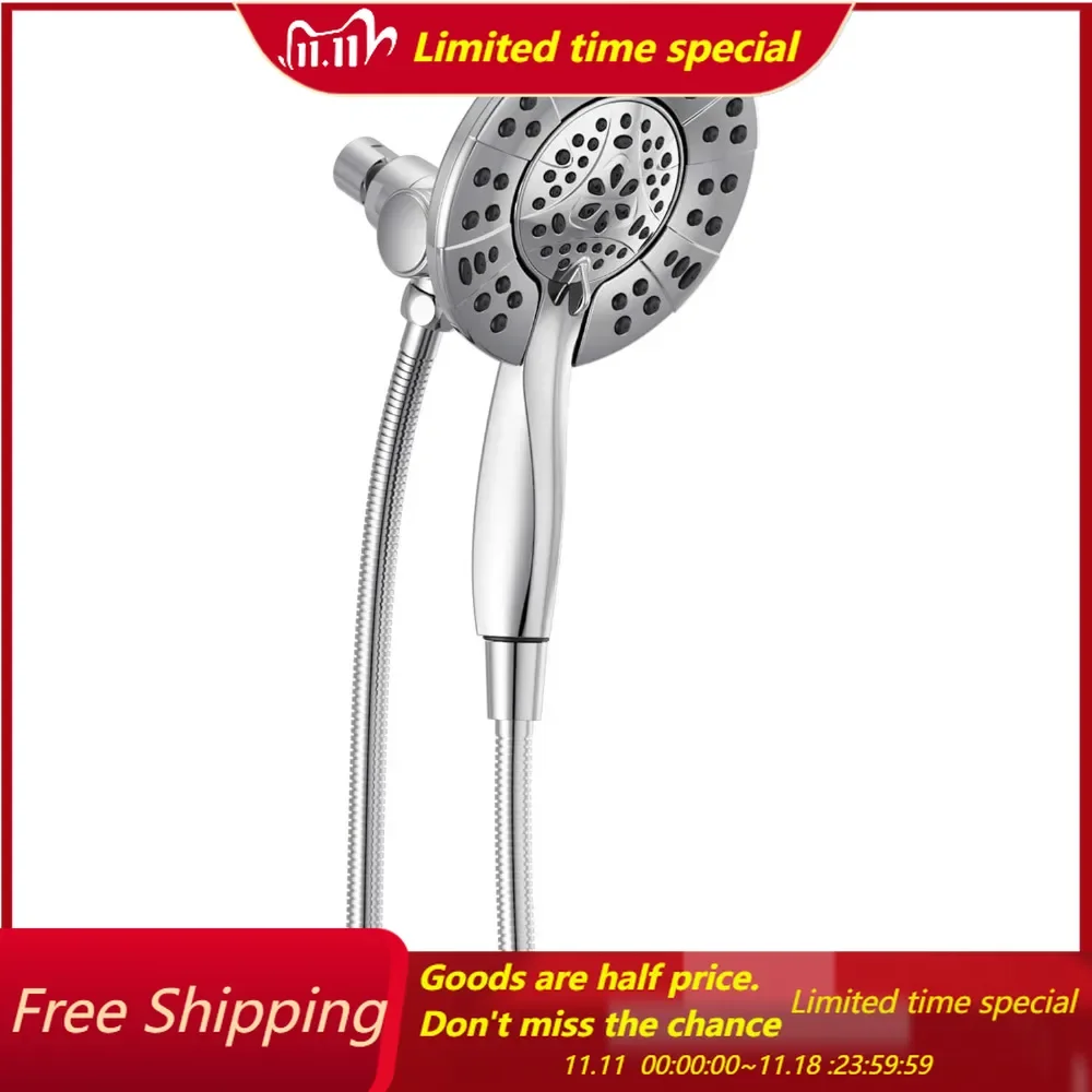 4-Spray In2ition Dual Shower Head with Handheld Spray, Chrome Shower Head with Hose, Showerheads & Handheld Showers