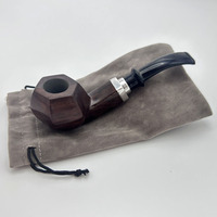 1pcs Bent Pipe Ebony Smoking Pipe Solid Wood Filter Wooden Pipe