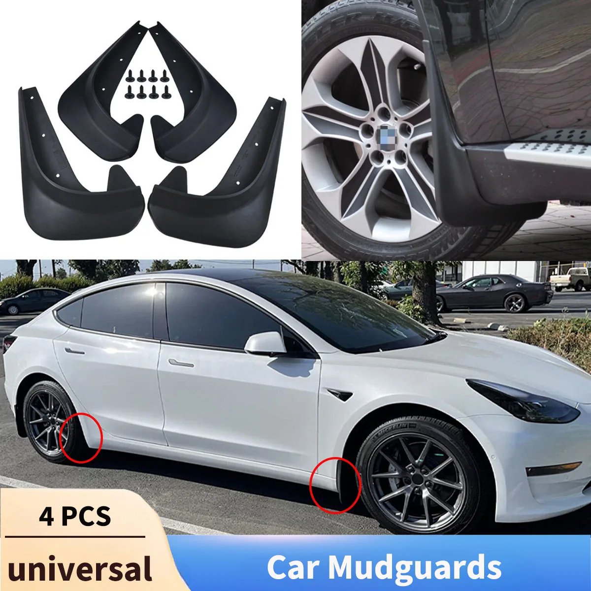 

4PCS Universal Cars Mudguards Tyre Splash Guards Exterior Parts Guard Board High Quality Mudguard Accessories Body kits Tuning