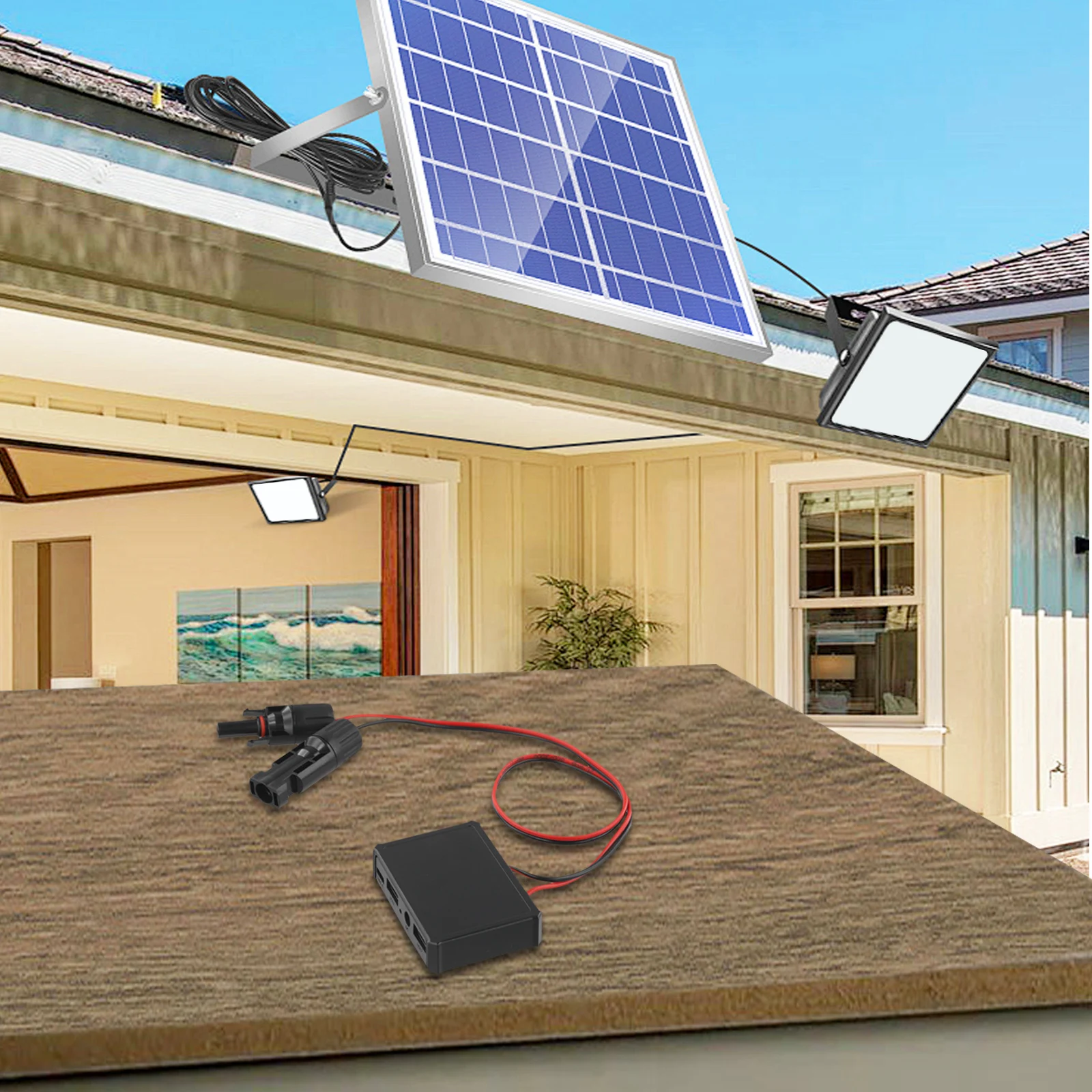 Compact Charging Voltage for stabilizer Adapter with and DC Ports for Solar Panels and Portable Solar Power Devices