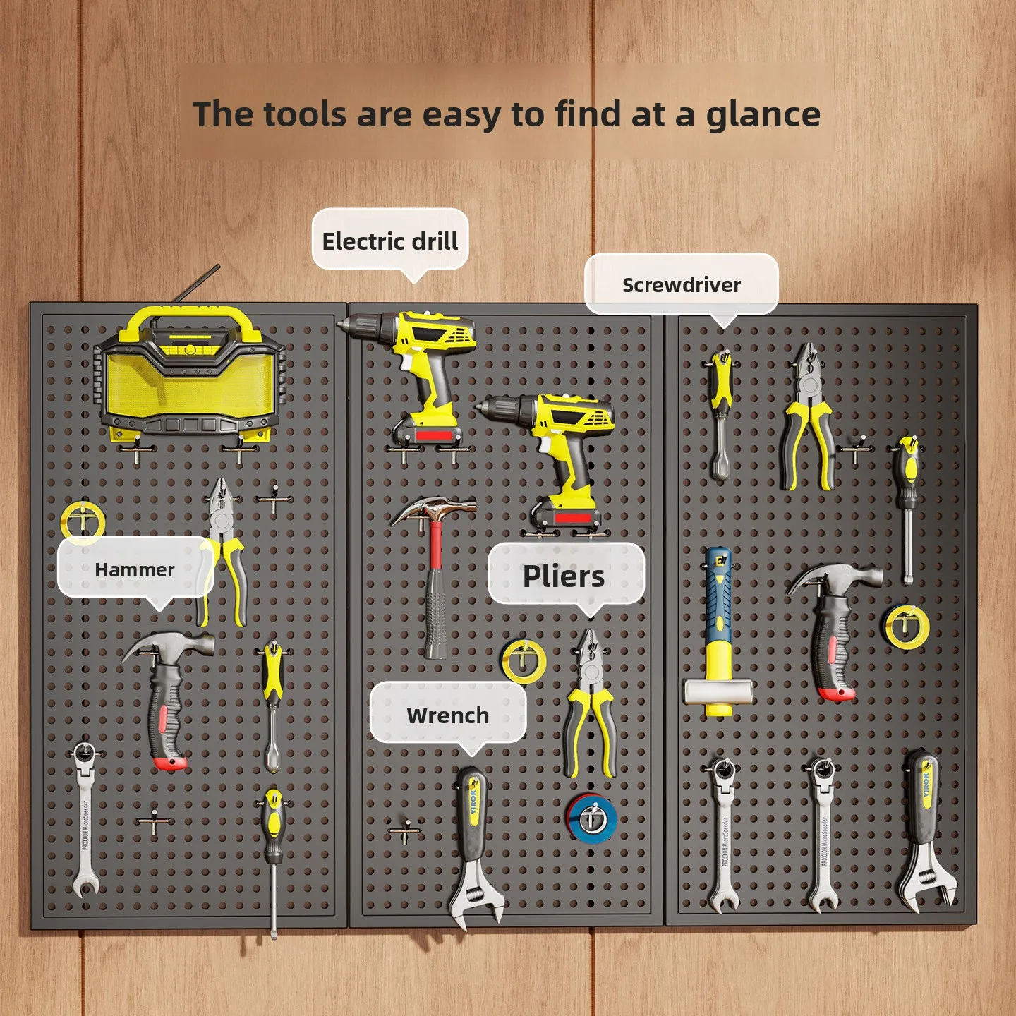 Tool Wall Pegboard Wall Shelf Perforated Panel Hardware Stainless Steel Organizer Rack Storage Universal Hanging Board Modern