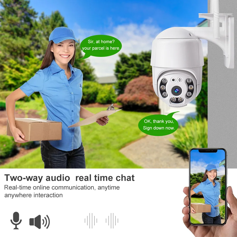 WIFI White Light Full Color Night Vision Double Light Source Ball Machine Camera Intelligent Monitoring Outdoor Monitoring