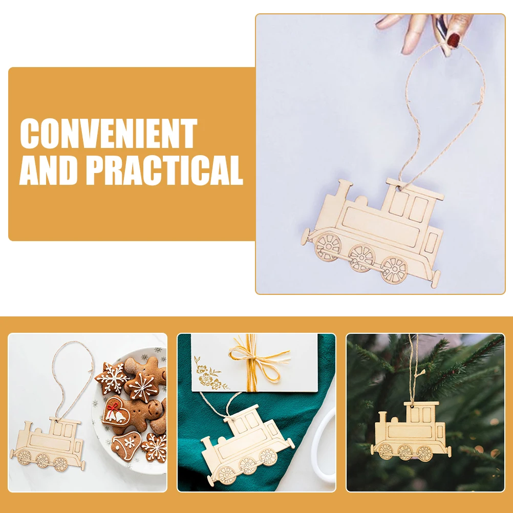 

Wooden Train Shaped Ornaments 3 Bags Set Wood Slices Smooth Surface DIY Crafts Hanging Decorations Unfinished Arts Toddler Toys