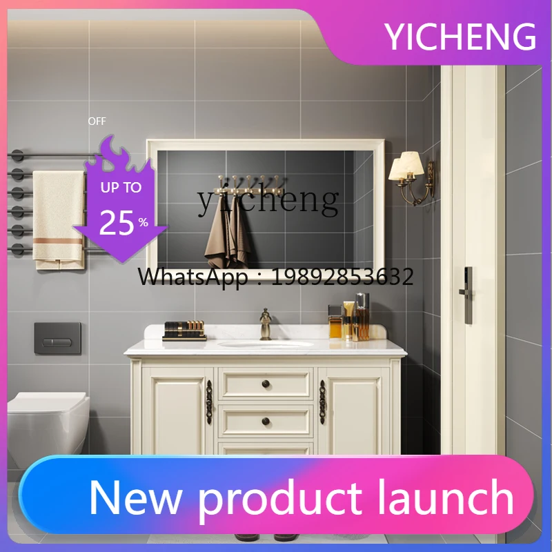 

LYY bathroom oak bathroom cabinet combination floor-to-ceiling hand wash basin pool solid wood washbasin basin