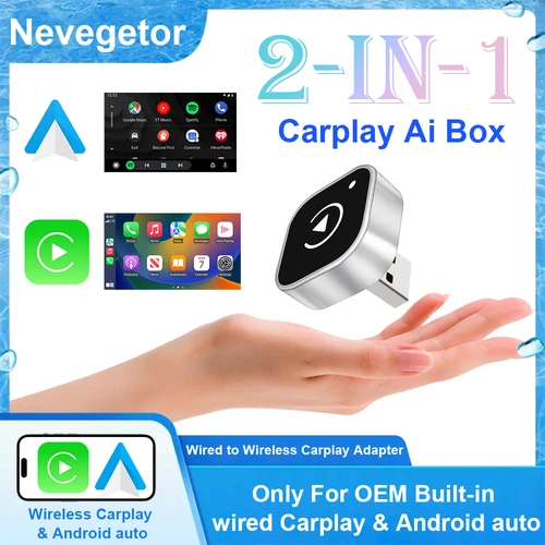 Nuevo adaptador inalámbrico CarPlay Android Auto Mini caja inteligente Plug And Play WiFi conexión rápida Universal para Nissan