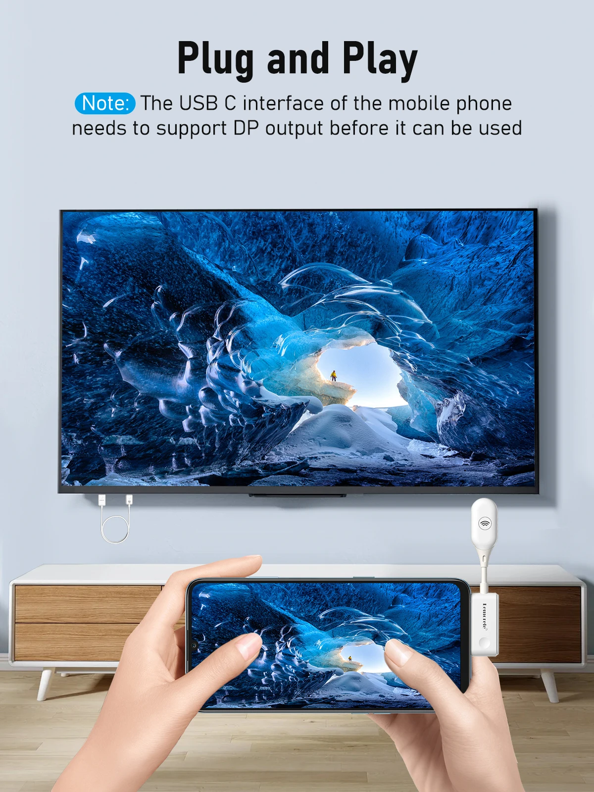 Lemorele USB HDMI Wireless Transmitter Receiver Extender Kit 164FT/30M Wireless Display Dongle for TV Camera Streaming Projector