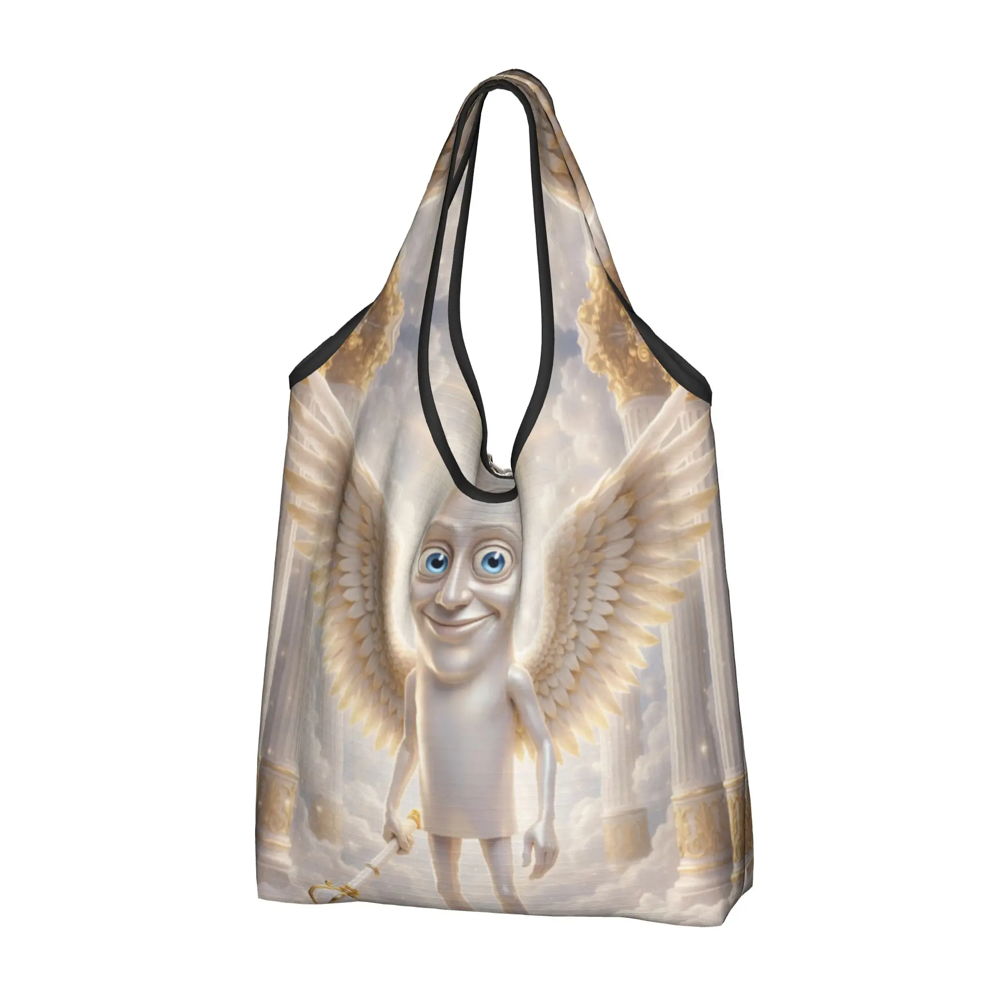 Recycling Italian Brainrot Hot Shopping Bag Women Tote Bag Portable Cartoon Grocery Shopper Bags