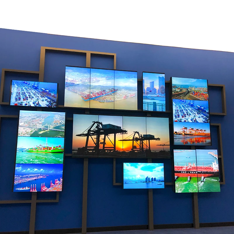 Monitor LCD per interni Videowall Display pubblicitario Cornice stretta 4K HD 2x3 3x3 Pannelli Mulit Schermi di giunzione Video Wall LCD