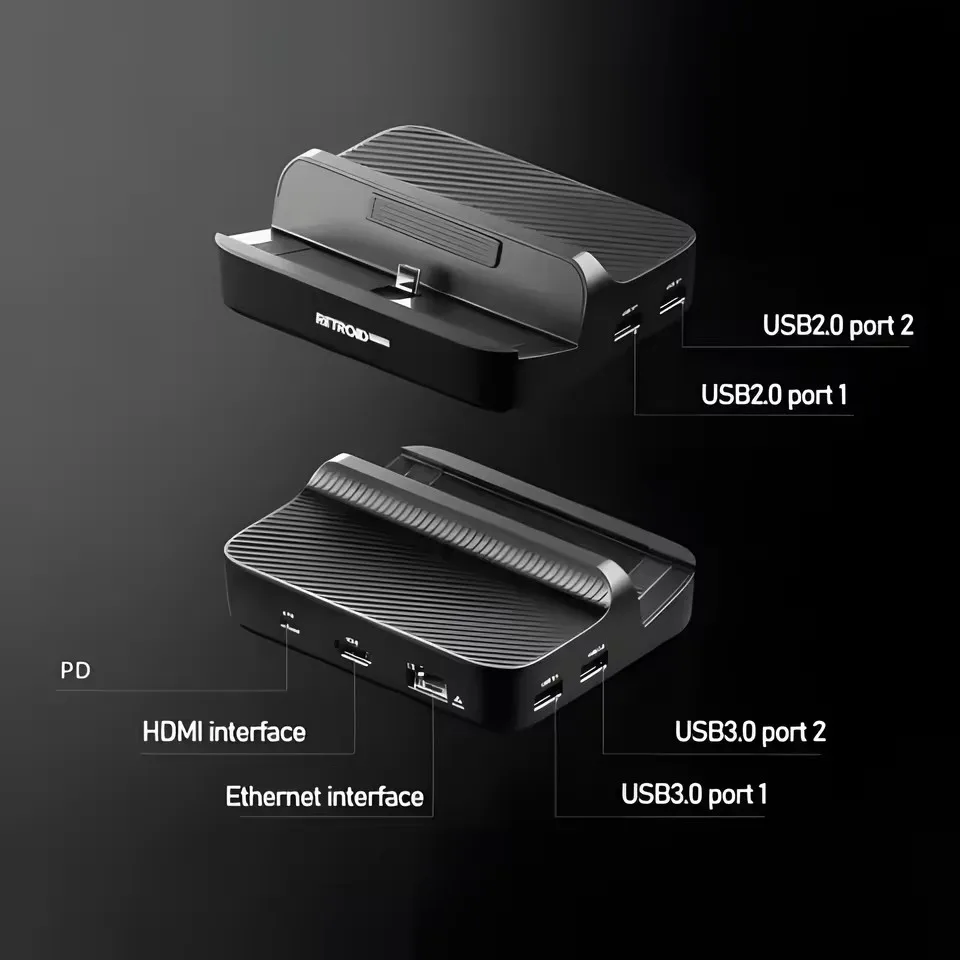 Docking station di ricarica per Retroid Pocket 5 4 Pro / RP5 / Retroid Pocket Mini Console di gioco Stand Dock Accessori personalizzati