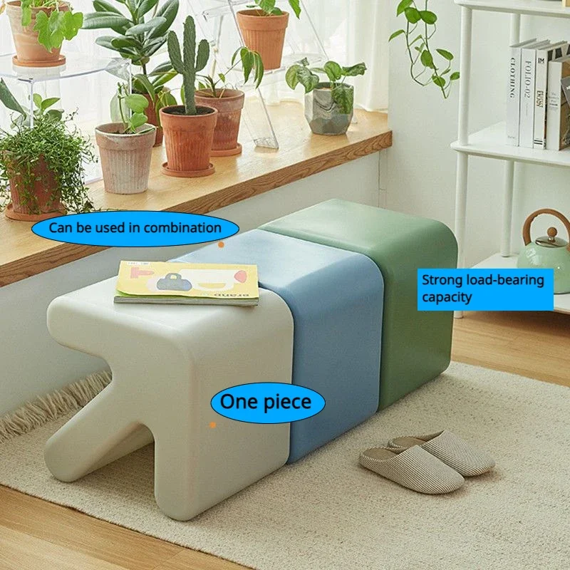 

Nordic small stool household bench creative arrow thickened plastic Stools Living room door shoe changing low Ottomans Furniture