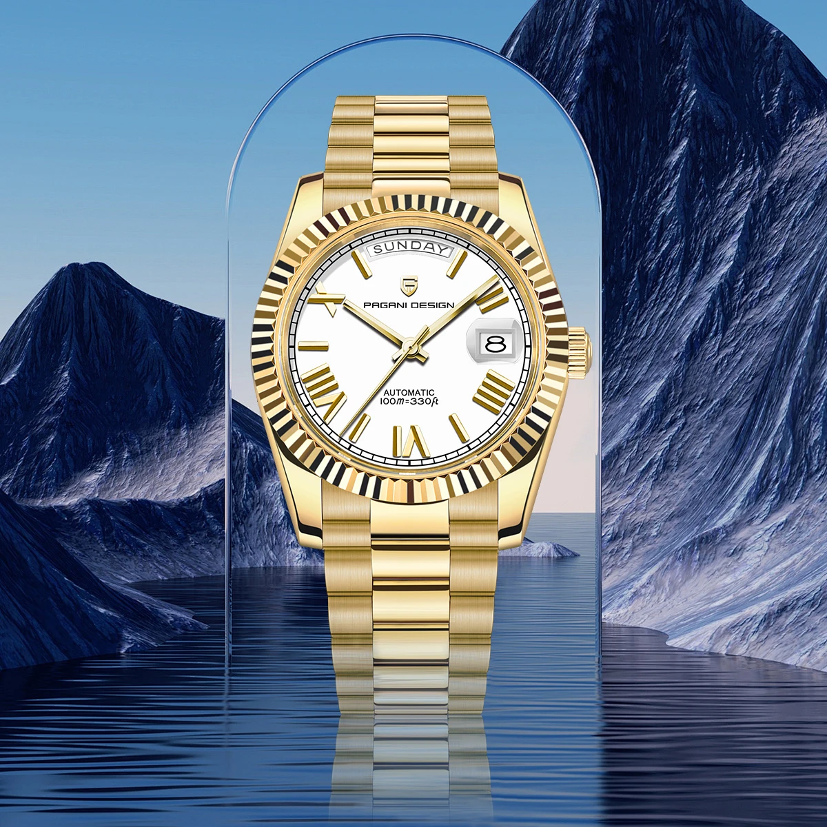 

PAGANI DESIGN новые золотые, белые роскошные автоматические часы для мужчин, механические наручные часы AR, сапфировое стекло, водонепроницаемые часы 10 бар, 2026