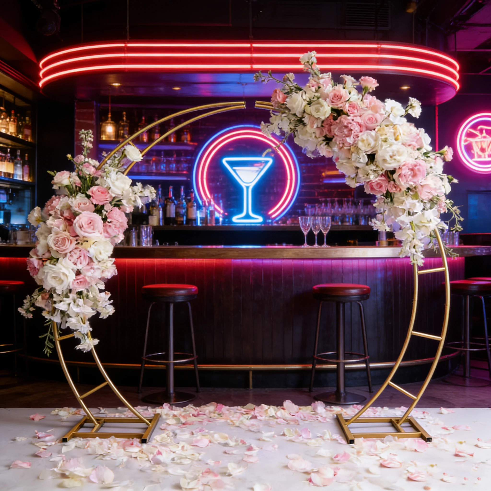 

Wrought Iron Single-Layer Horn Curved Arch Stand - Outdoor Wedding Party Balloon Flower Arrangement Decoration Event Props