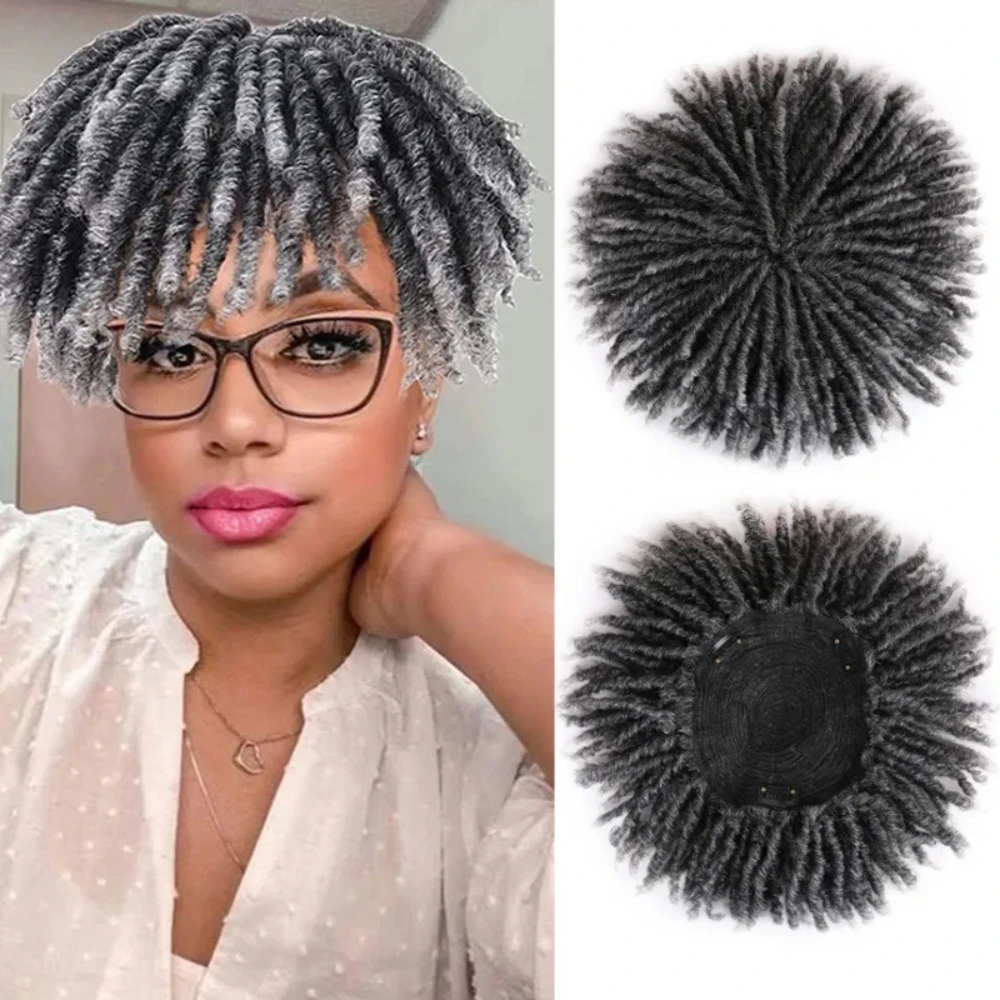 

Synthetic Short Dreadlocks Hair Topper Wig Clips-in Faux Locs Wigs Dreadlocks Hair Toupee Afro Wigs Hair Topper for Black Women