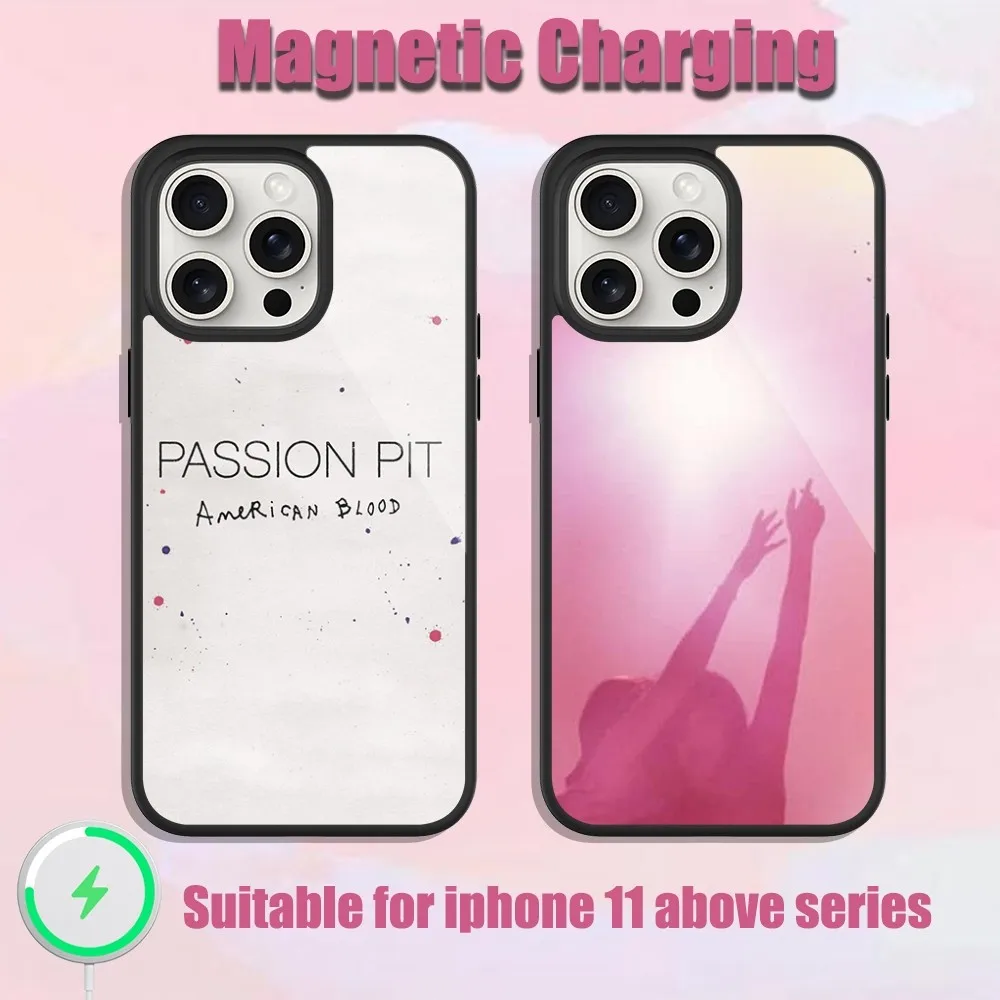 

Band P-Passion P-Pit Phone Case For iPhone 13 15 11 12 14 Plus Pro Max Glass Charging Magsafe Magnetic Cover