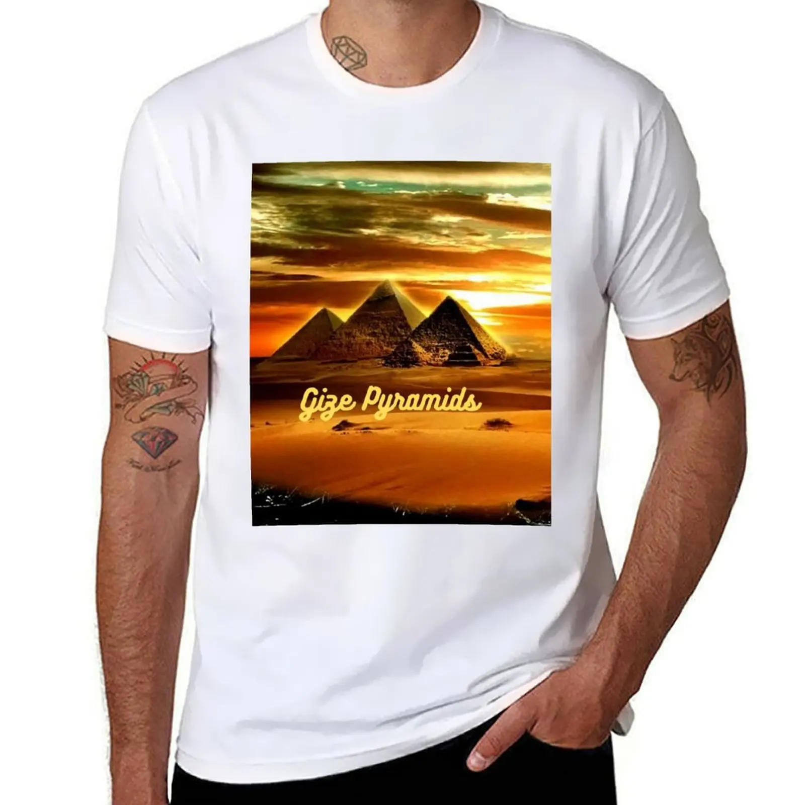 

The Great Giza Pyramids T-Shirt t shirt man cotton funny t shirts dark humor T-Shirt