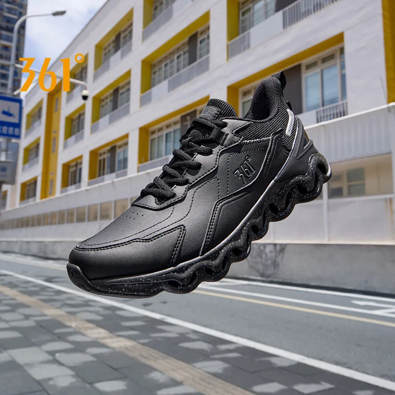 

Мужские кроссовки 361 градус, новые кожаные мягкие удобные повседневные амортизаторы с отскоком, устойчивые универсальные мужские кроссовки 672432208F