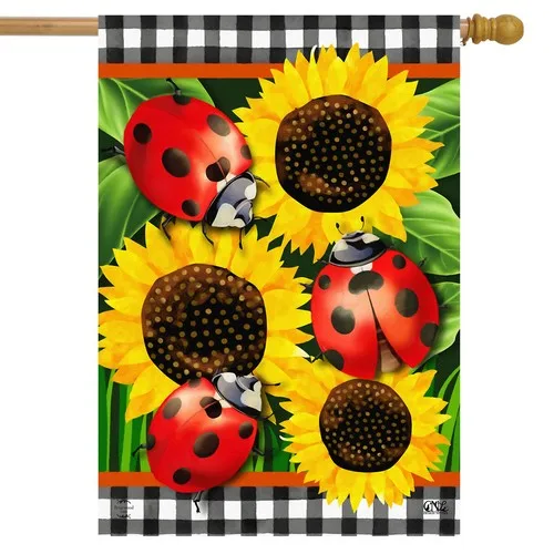 Briarwood Lane Ladybugs & Sunflowers House Flag 28x40 XXQ