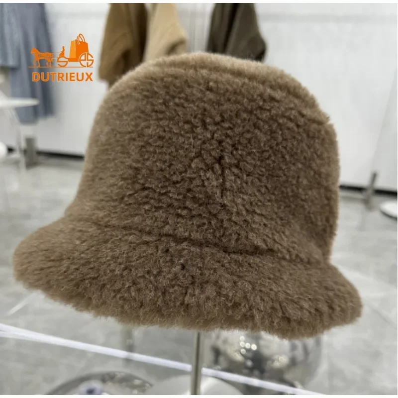 Top Quality New Teddy Alpaca Hat for Women, Winter Warm 100% Alpaca Women\'s Fisherman Hat, 2024 New Real Fur Teddy Hat for Women