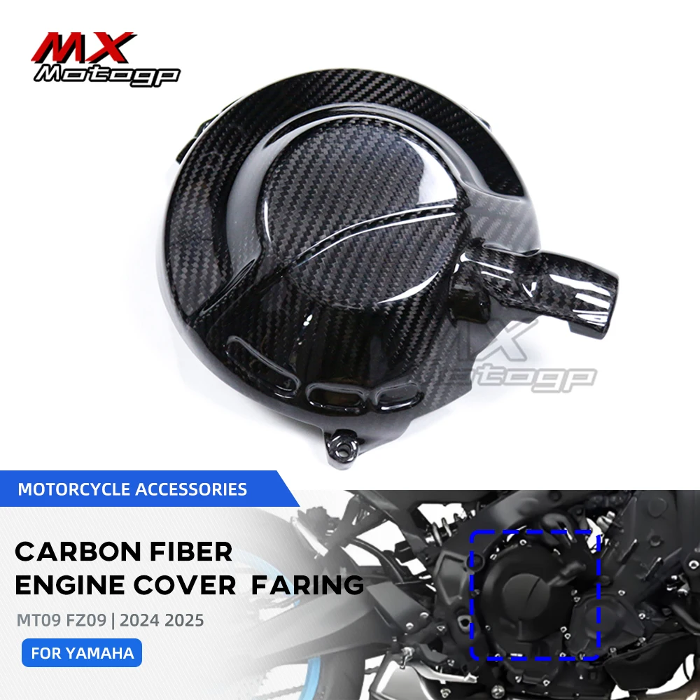 

For YAMAHA MT09 FZ09 2024 2025 Carbon Fiber Engine Cover Fairing MT 09 MT-09 Motorcycle Accessories Dry Engine Case Protector