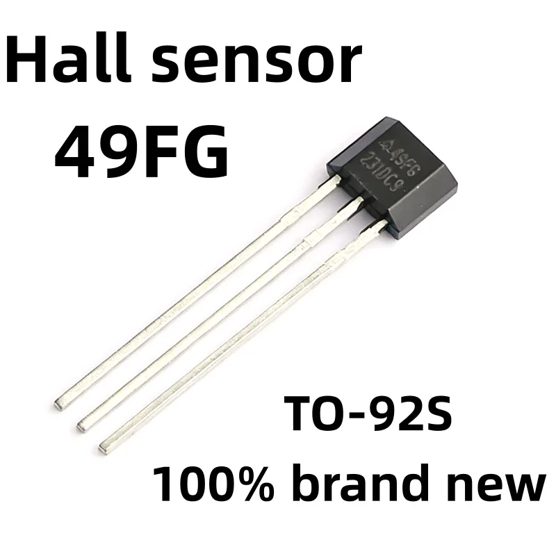 10pcs 49FG AH49FZ3-G1 Hall sensor plug-in TO-92S linear Hall element 2.1mV/Gs 3V~8V 100% brand new