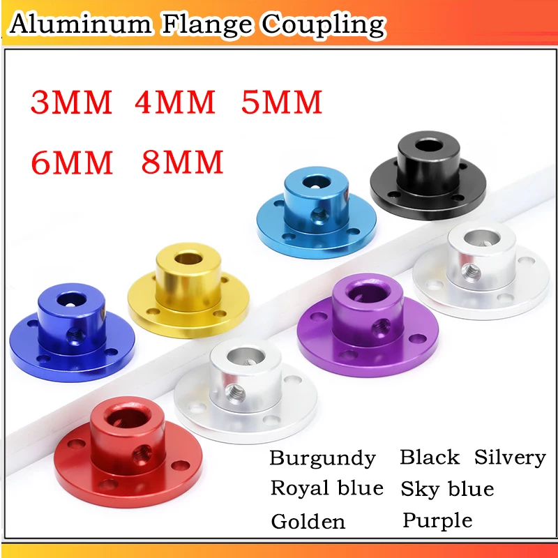 

1pcs 3mm/4mm/5mm/6mm/8mm Colorful Aluminum Alloy Rigid Flange Coupling Guide Shaft Axis Fixed Seat