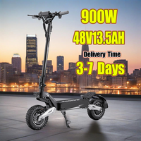 OOTD T10 E Scooter 900W Peak power 48V13.5AH Lithium Battery Fold Electric Scooter 11-inch All Terrain Tire E Scooters