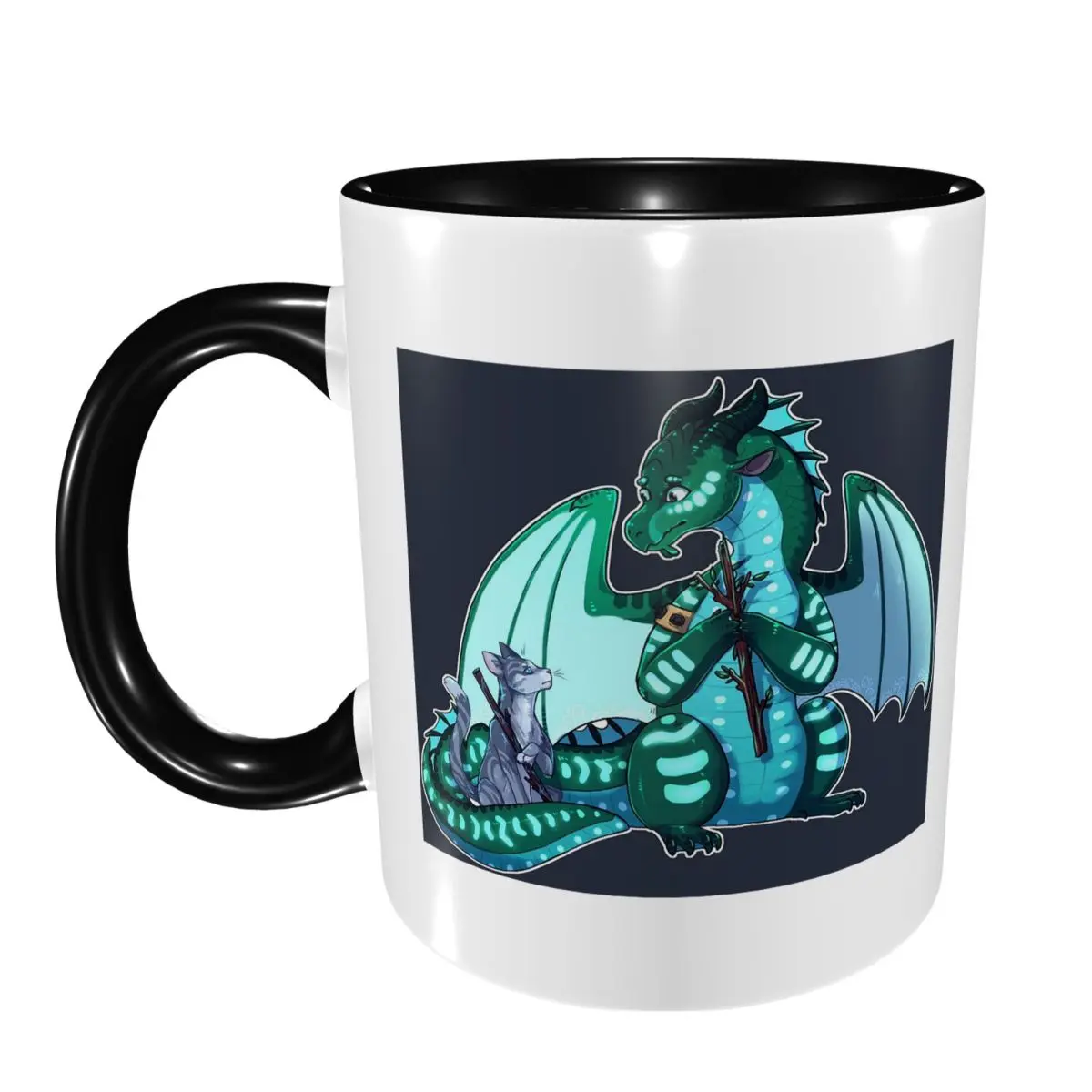 Wings Of Fire & Warriors - Turtle And Jayfeather Mug Funny Ceramic Coffee Cups Tea Mugs Milk Cup Drinkware Gifts for Woman Man