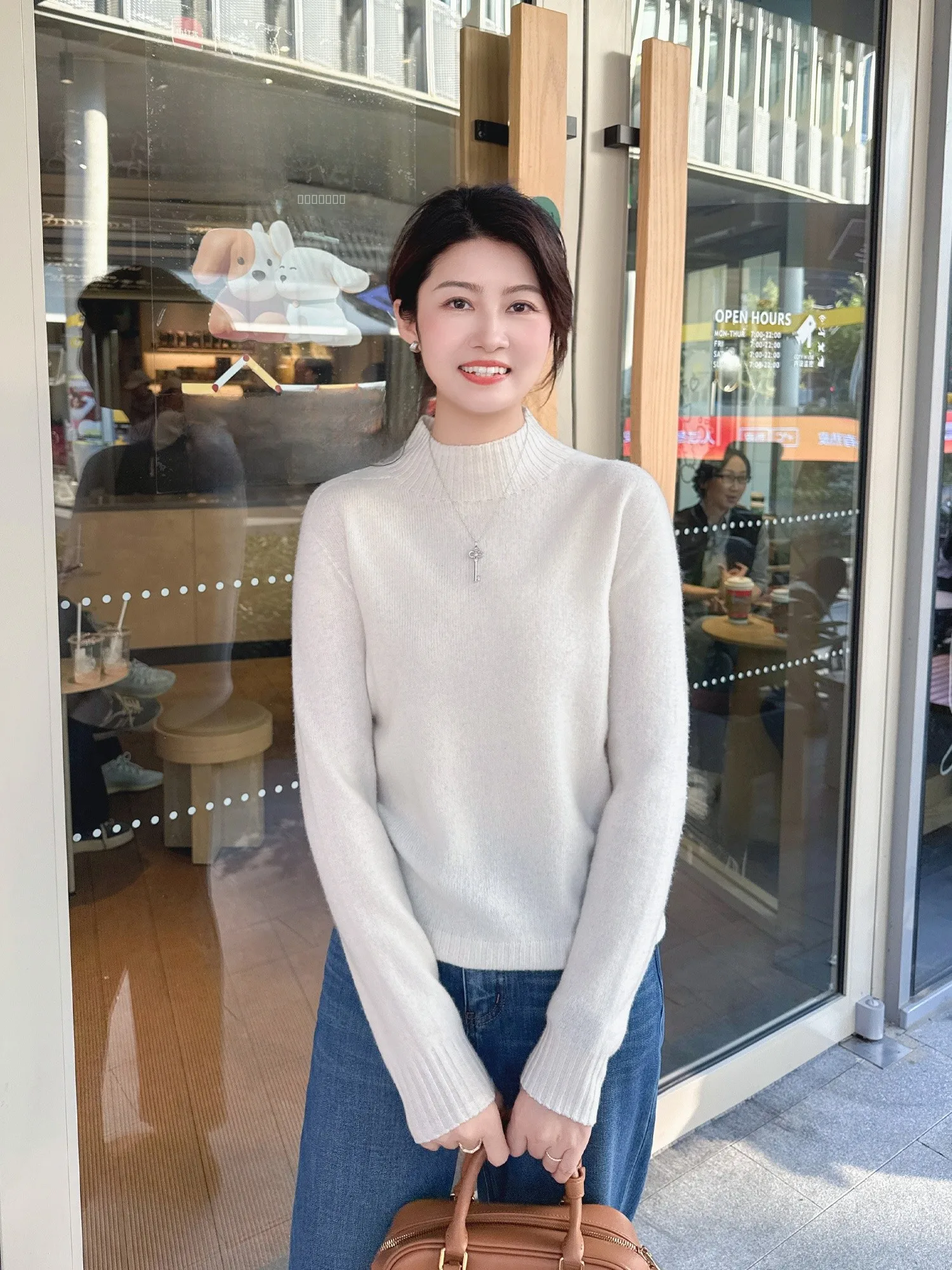 

Zillal Women's Soft Wool Camere Sweater Sl One-Piece Loose f High Ne Base irt Casual Sle Winter Collection