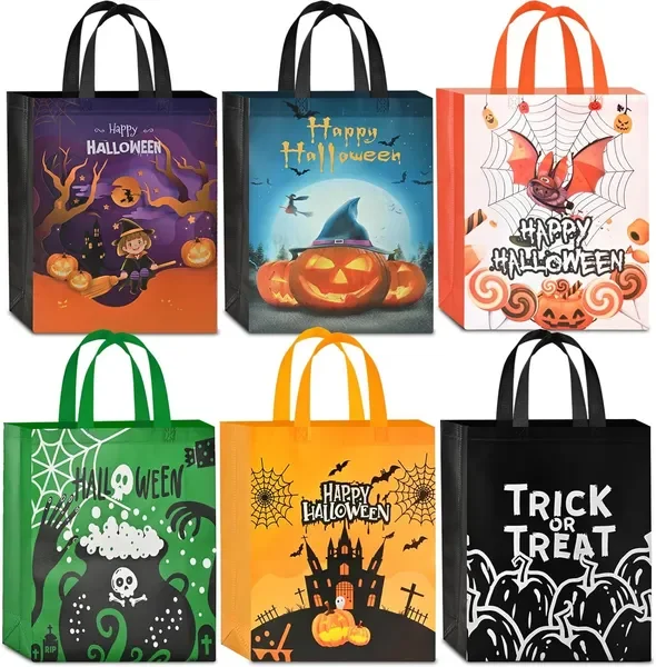 

Многоразовые нетканые пакеты для сладостей на Хэллоуин, для вечеринок и подарков