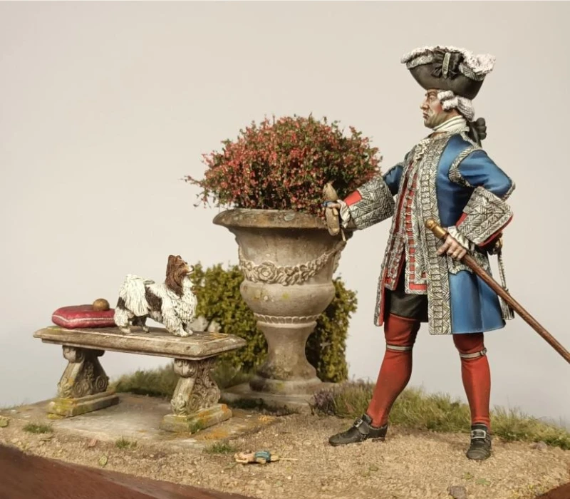 Kit de figurines en résine moulée sous pression, échelle 1/24, 75mm, officier de gardes français anciens, jouets miniatures, non assemblés, non peints, Diorama à faire soi-même