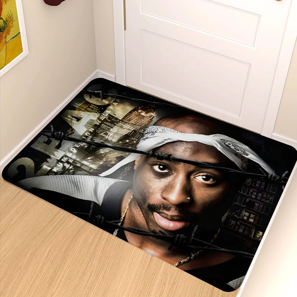 2Pac Tupac Amaru Shakur Floor Mat Bathroom Mat Kids Room Bedroom Decoration Balcony Anti-Slip Doormat Living Room Bedside Rugs