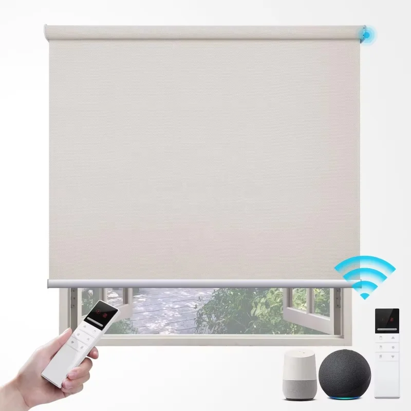 Fashion Style Customized Remote Motorized Blackout Wifi Control Tuya Zigbee Electric Roller Blinds For Office