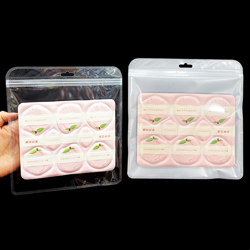 

SIZE 21*23cm Big White Pearl Ziplock Bags Reusable Plastic Transparent Bags for Packaging Cosmetic Retail Display Bags 50pcs