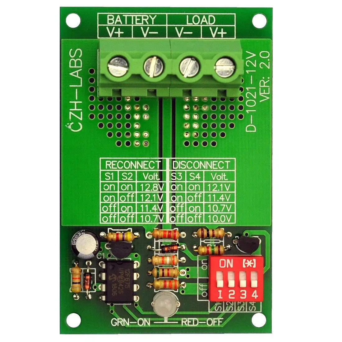 

CZH-LABS Low Voltage Disconnect Module LVD, 12V 30A, Protect/Prolong Battery Life.