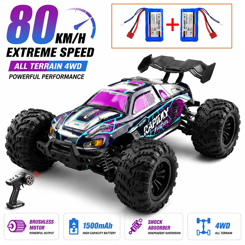 16101 Fast Rc Cars 80km/h 1/16 Off Road 4WD with LED Headlights,2.4G Waterproof Remote Control Monster Truck for Adults and Kid