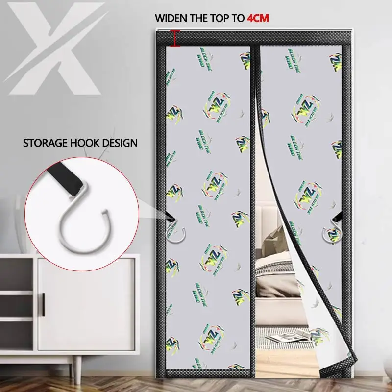 Four season universal magnetic air conditioning door curtain for privacy protection,easy to install, mosquito proof door curtain