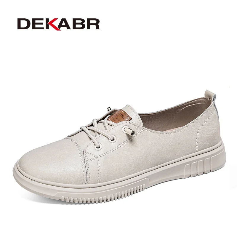 DEKABR Men's Casual Shoes Spring Autumn Leather Anti-Skid Breathable Fashion Slip On Lightweight Skateboard Shoes Size 36-47