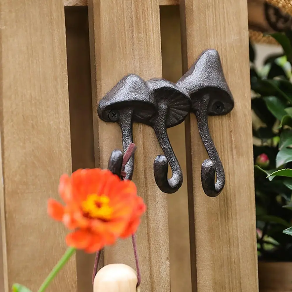 Imaginative Design Hooks Mushroom Wall Hook Cast Iron Toadstool Hanger Decorative Coat Towel Hook Indoor Outdoor Garden Patio
