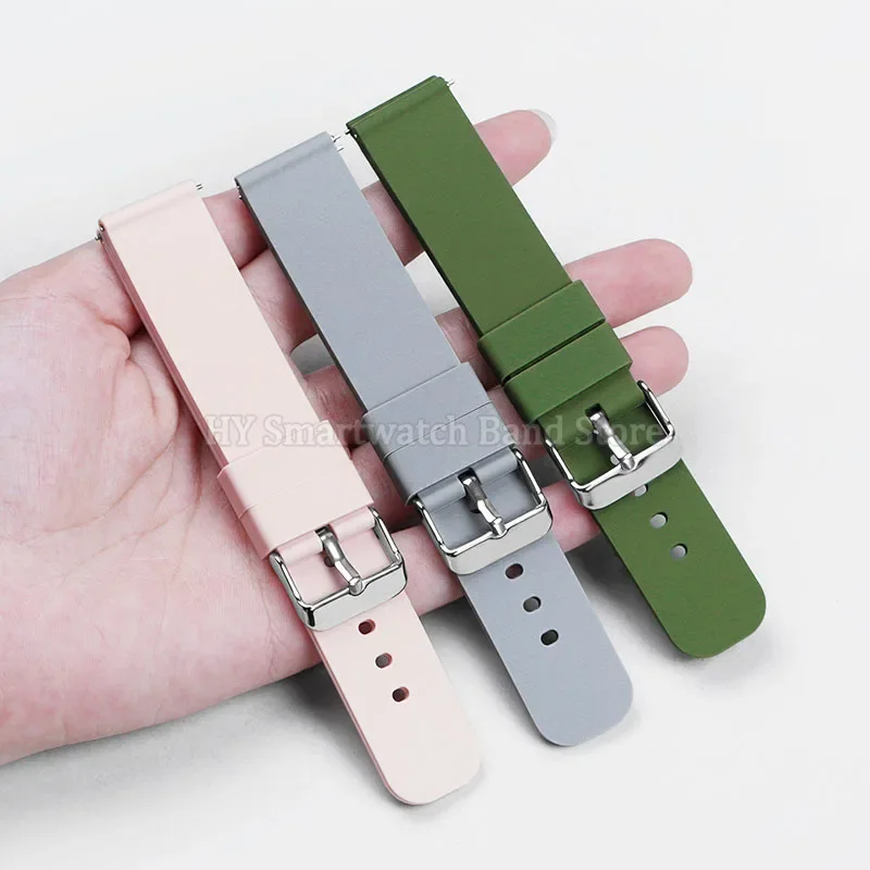 Pulseira de relógio de silicone 18mm 20mm 22mm 24mm para homens mulheres pulseira de borracha à prova d'água universal pulseira de liberação rápida fivela de pino