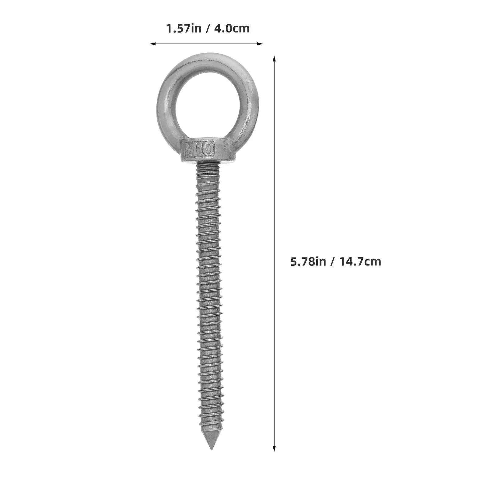 4Pcs Stainless Steel Eye Bolts M8x80mm Screw in Hooks Heavy Duty Self-Tapping for Wall Ceiling Hooks Swings Hammock Chairs