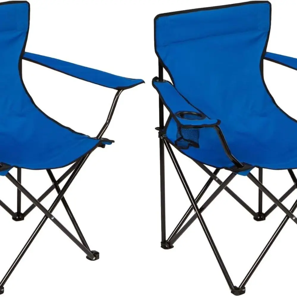 

Складной стул для кемпинга с подстаканником, вместимость 225 фунтов, портативный складной стул с большими ножками против раковины, ткань с полиэтиленовым покрытием для