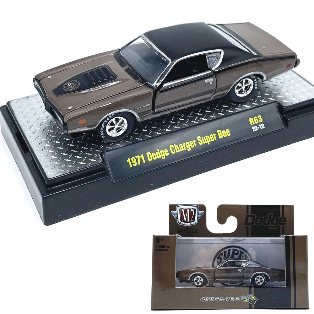 M2 1/64 1971 Dodge Charger Super Bee Die-cast alloy car model collection display child gift